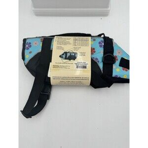 XS East Side Collection Aquatic Pet Preserver Life‎ Jacket Vest Floral Blue NEW